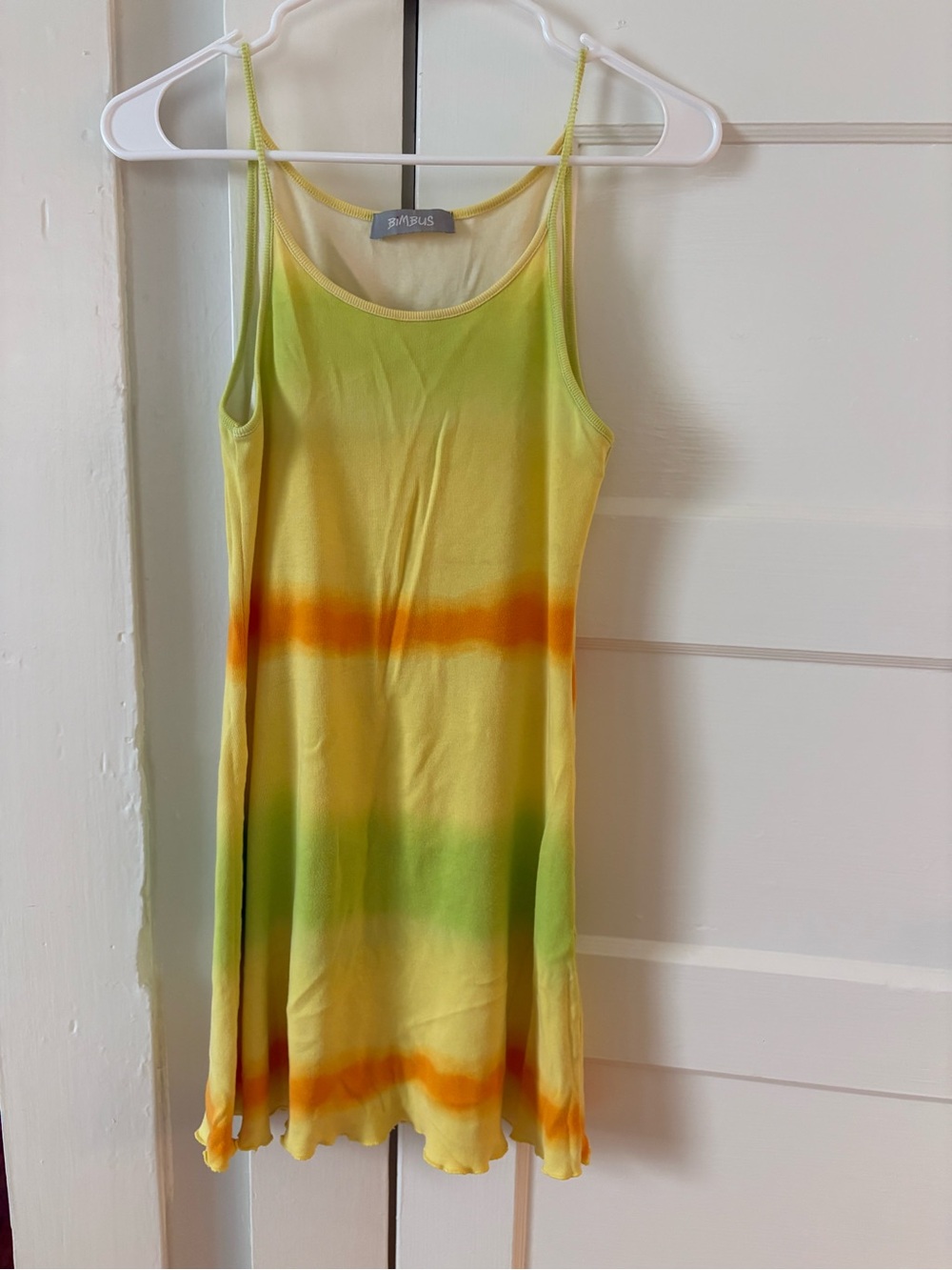 Yellow & Green Tie-Dye Slip Dress